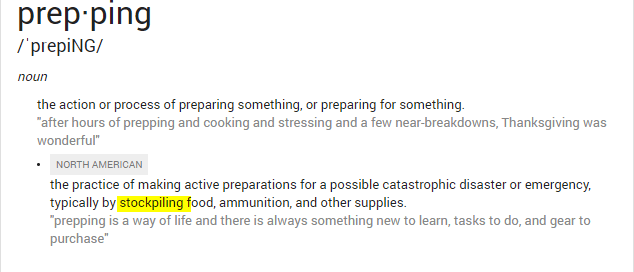 Prepping Definition